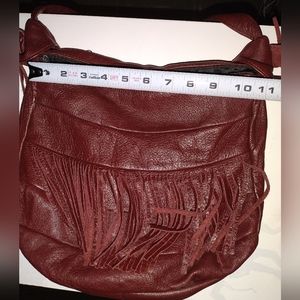 Leather Hobo Tassel Purse